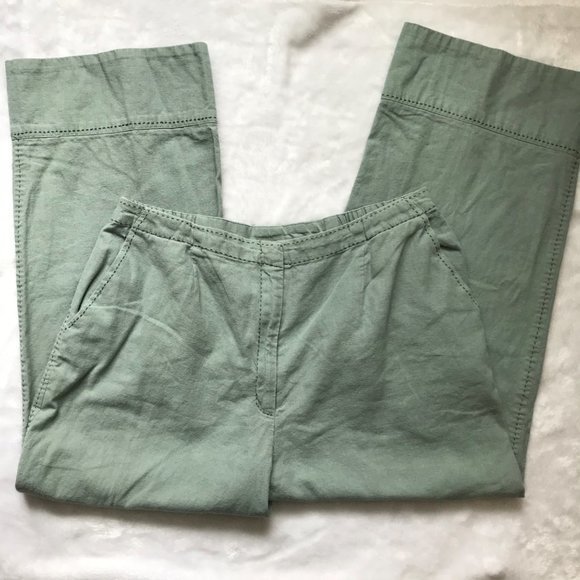 Hearts of Palm Women's Sage Green Linen, Cotton Blend Wide Leg Culottes Size 12 - Picture 9 of 9